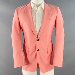 ALEXANDER MCQUEEN Size 40 Pink Wool Mohair Slim Fit Single Breasted Sport Coat